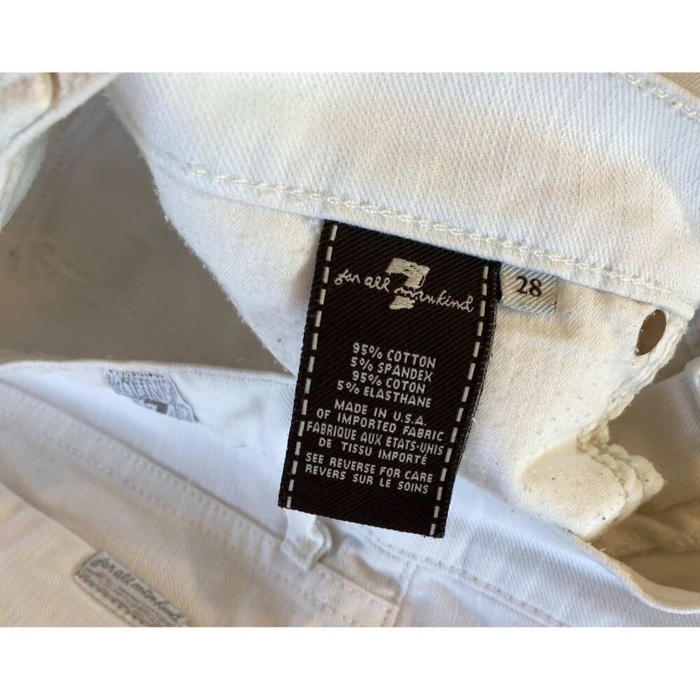 7 for all Mankind White Capris Pants 28 7FAMK Cotton Stretch Flap pockets - Picture 6 of 12